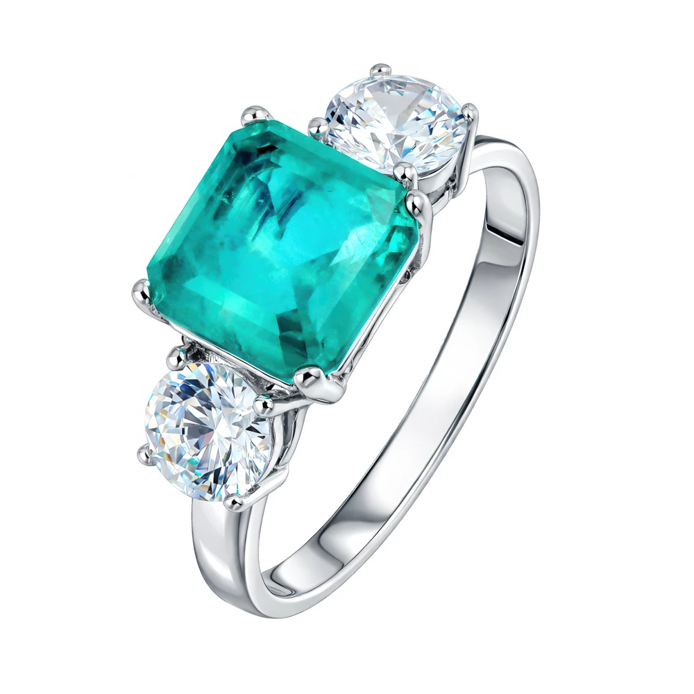 Кольцо с горным хрусталём и фианитом из серебра 925 пробы