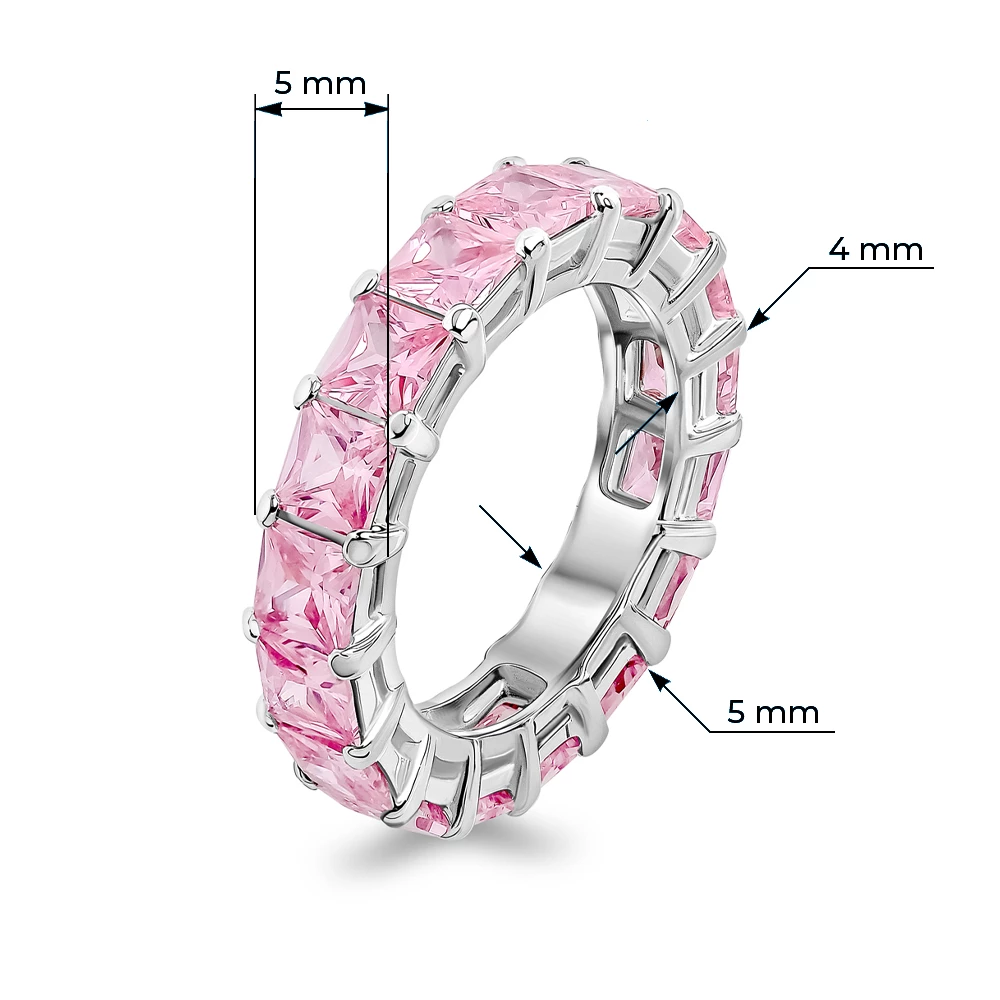 Кольцо с фианитами из серебра 925 пробы