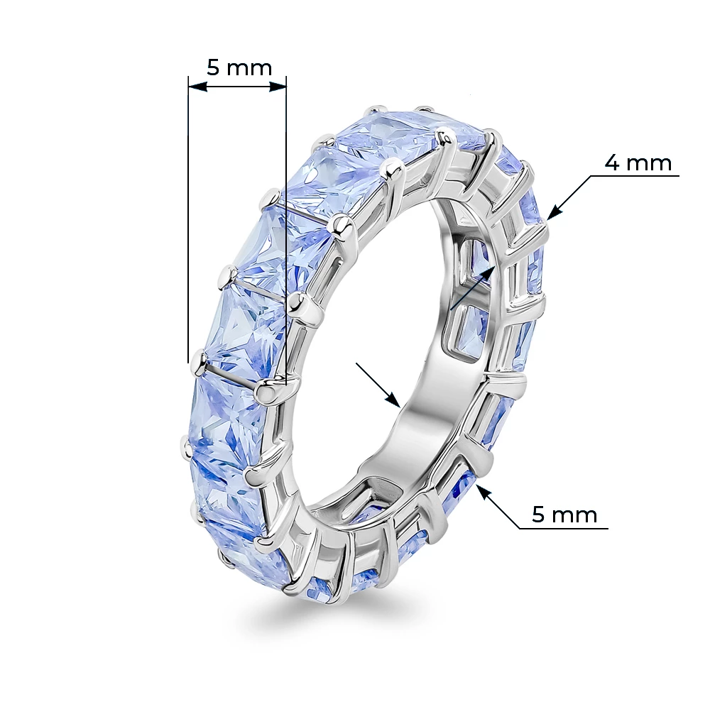 Кольцо с фианитами из серебра 925 пробы