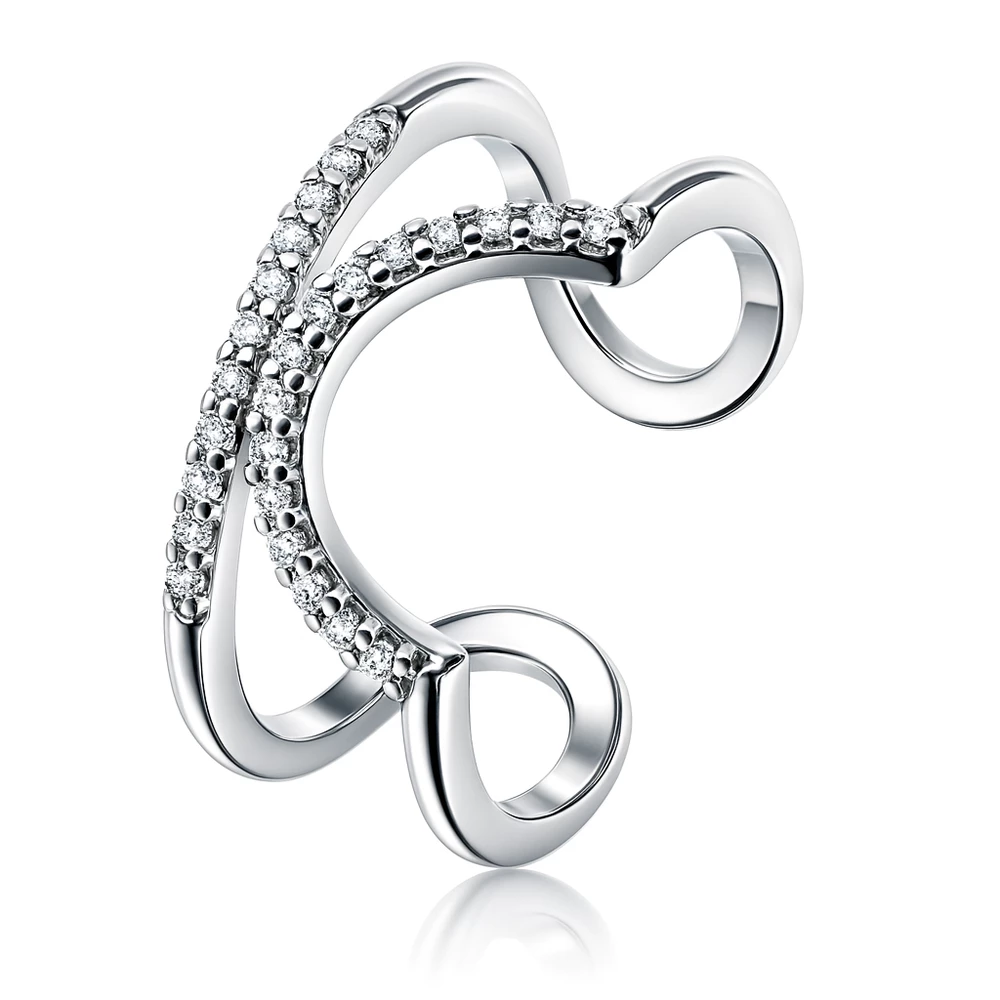 Кольцо с фианитами из серебра 925 пробы