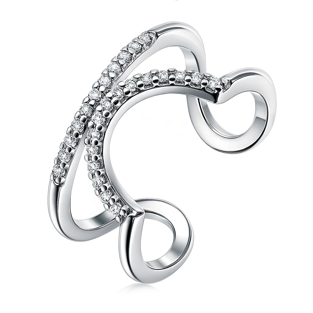 Кольцо с фианитами из серебра 925 пробы Кольцо с фианитами из серебра 925 пробы