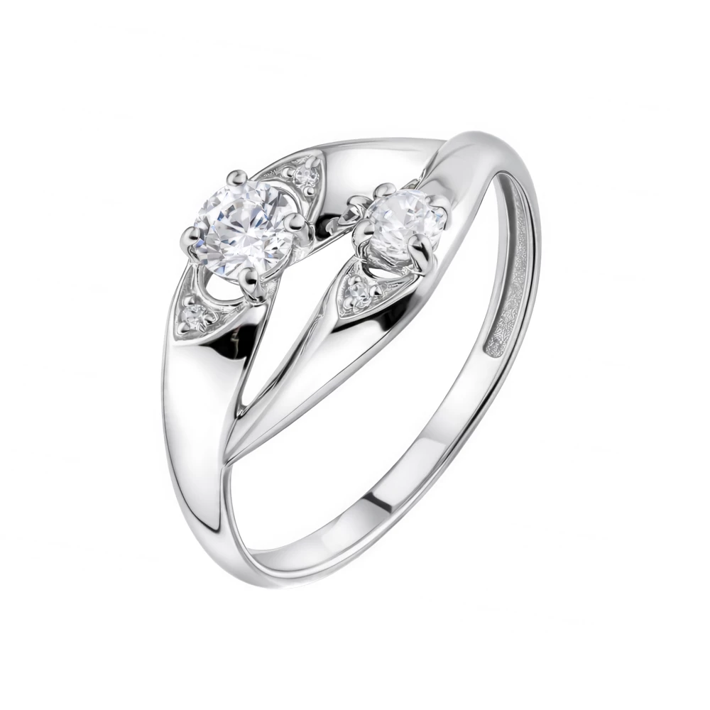 Кольцо с фианитами из серебра 925 пробы