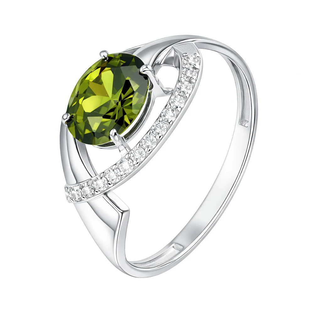 Кольцо с фианитами из серебра 925 пробы