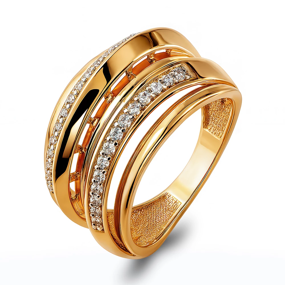 Кольцо с фианитами из серебра 925 пробы Кольцо с фианитами из серебра 925 пробы