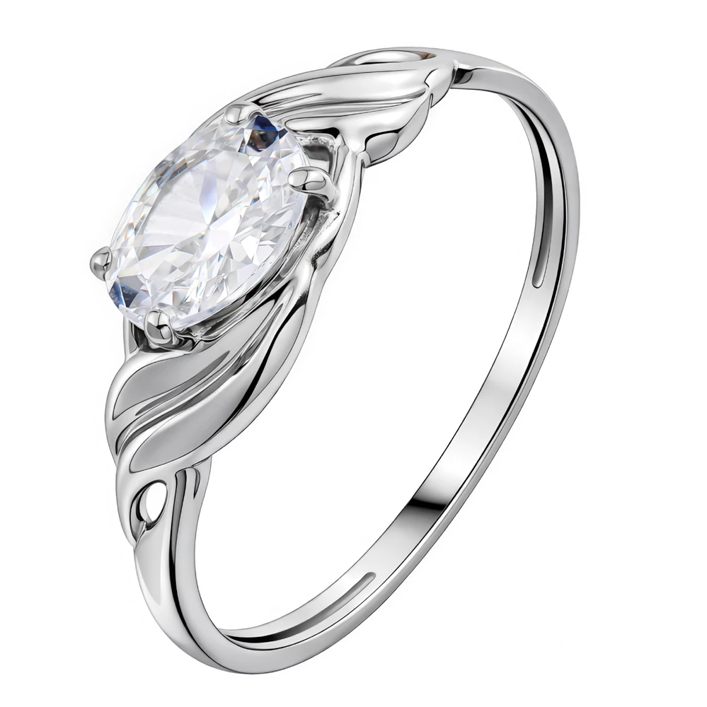 Кольцо с фианитом из серебра 925 пробы