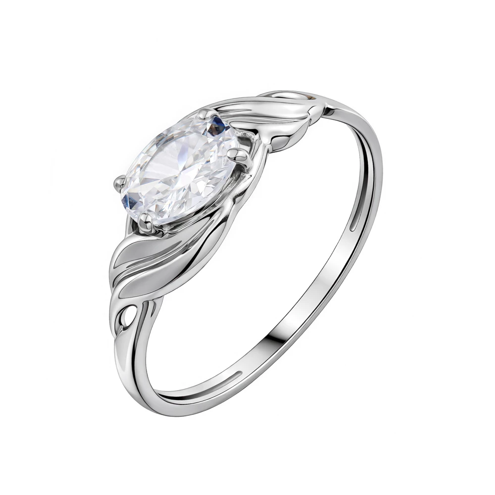 Кольцо с фианитом из серебра 925 пробы