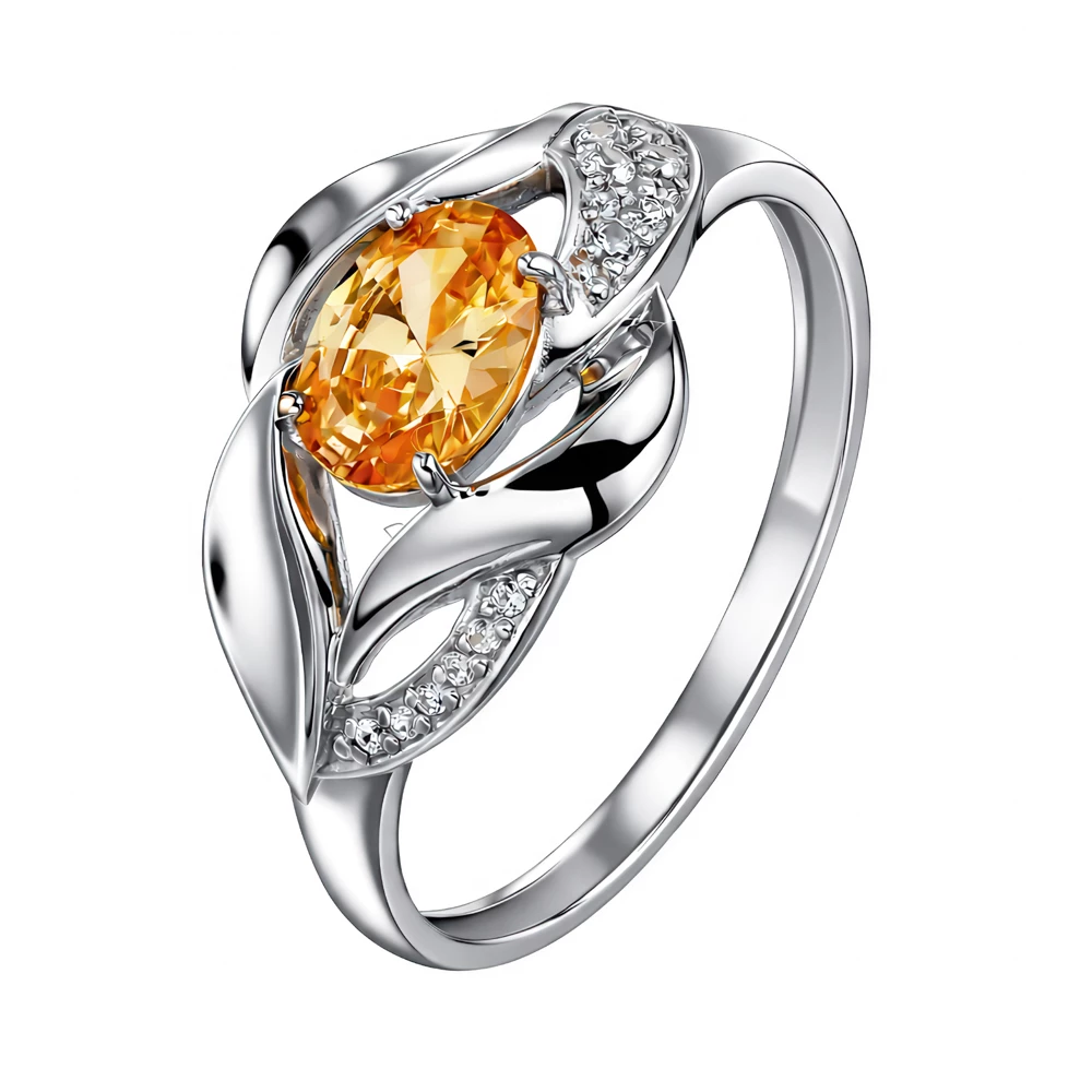 Кольцо с фианитами из серебра 925 пробы