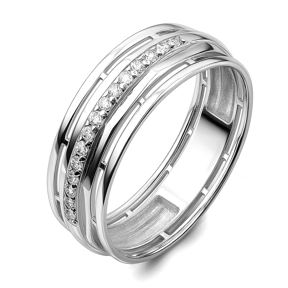 Кольцо с фианитами из серебра 925 пробы Кольцо с фианитами из серебра 925 пробы