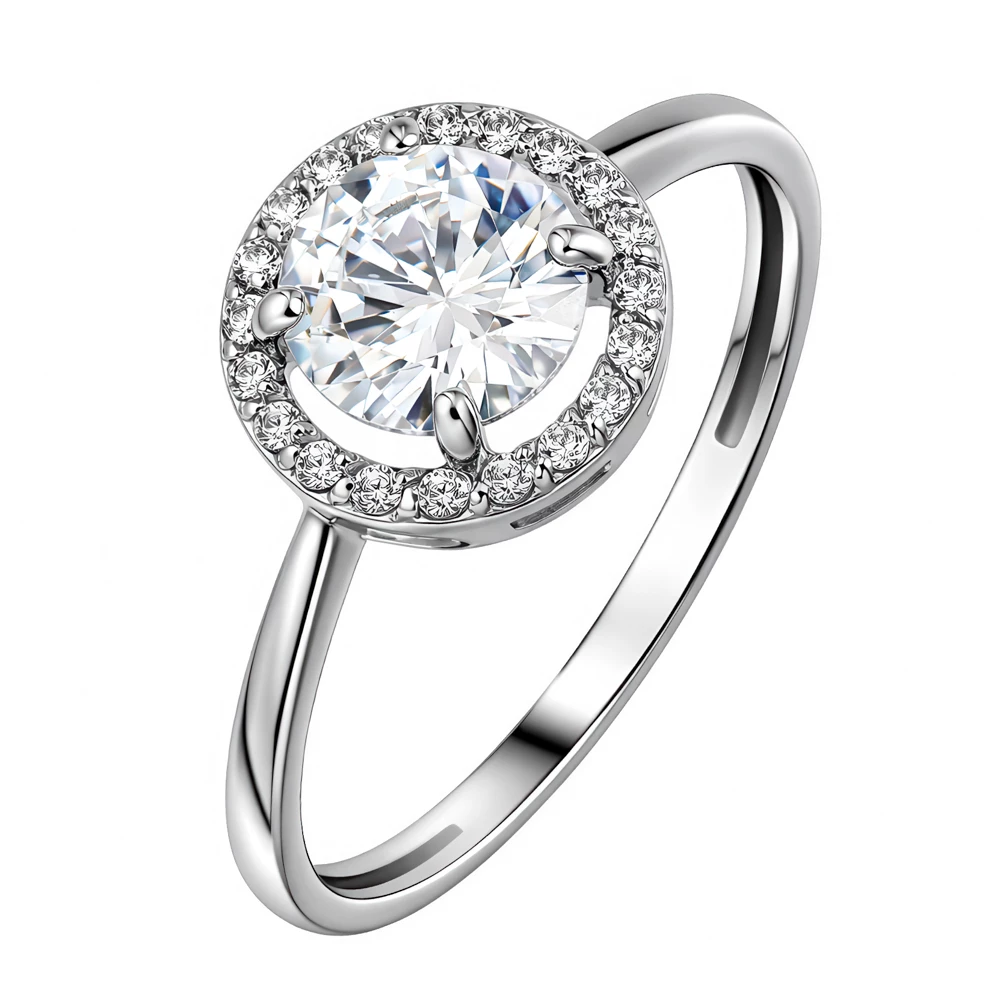 Кольцо с фианитами из серебра 925 пробы