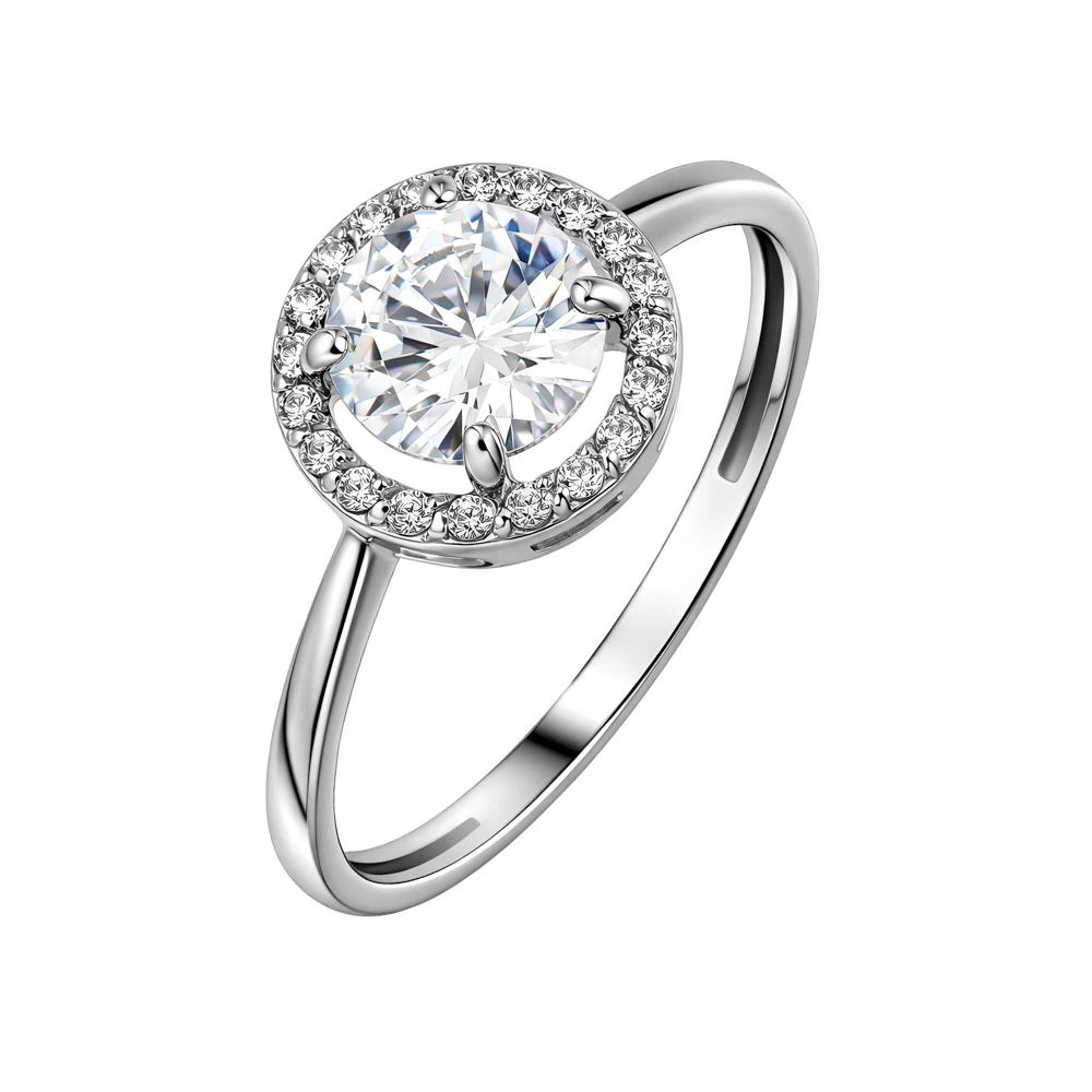 Кольцо с фианитами из серебра 925 пробы