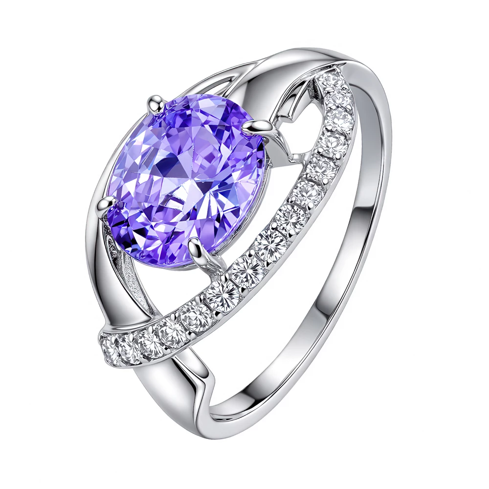 Кольцо с фианитами из серебра 925 пробы