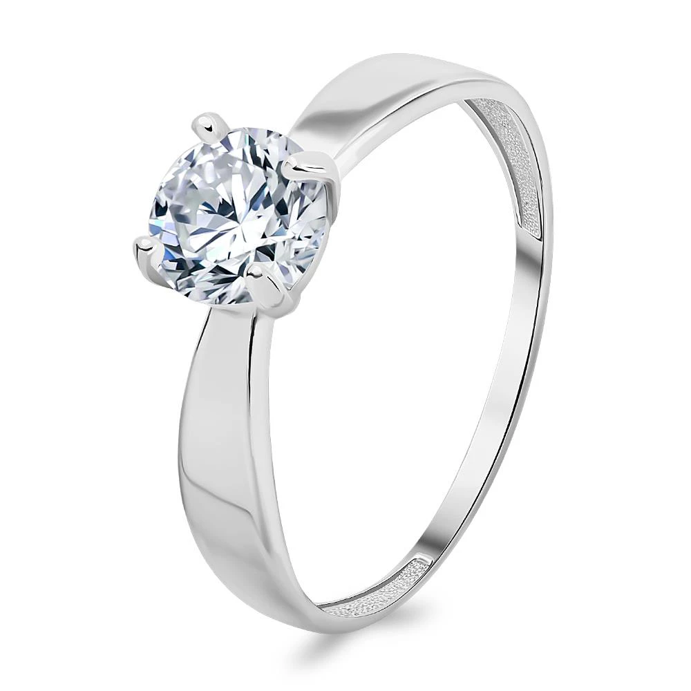 Кольцо с фианитом из серебра 925 пробы