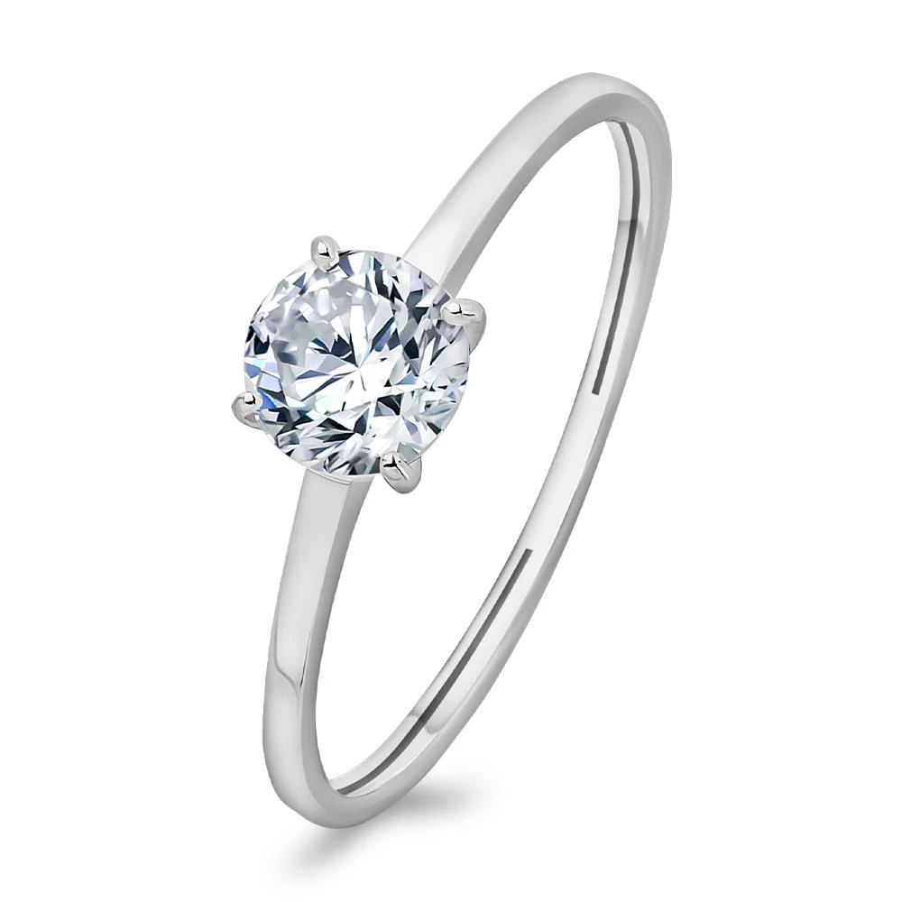 Кольцо с фианитом из серебра 925 пробы