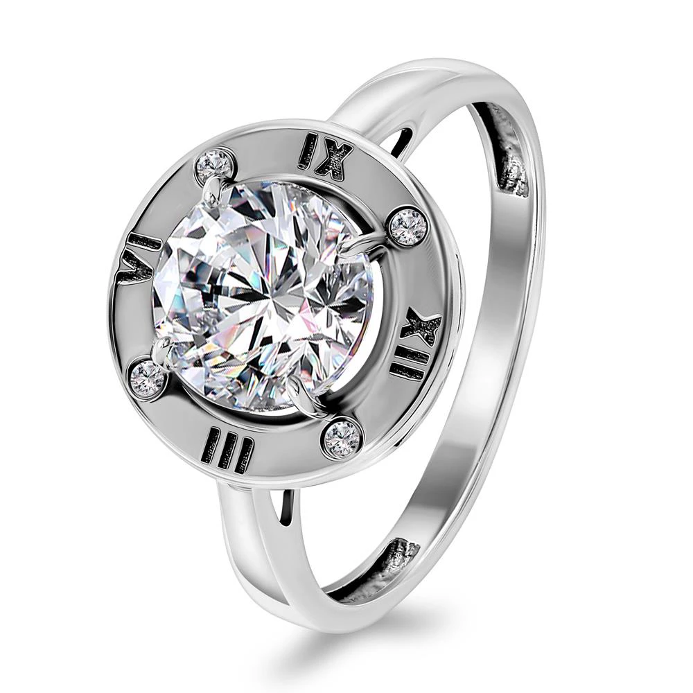 Кольцо с фианитами из серебра 925 пробы