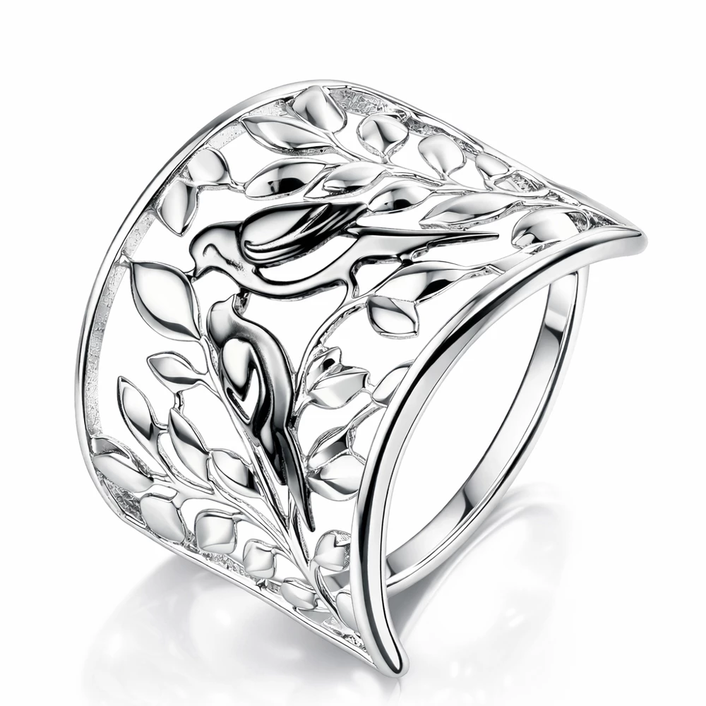 Кольцо  Птица из серебра 925 пробы