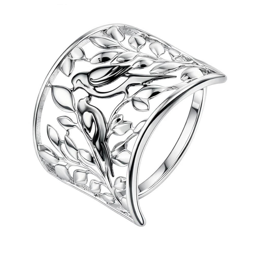 Кольцо  Птица из серебра 925 пробы