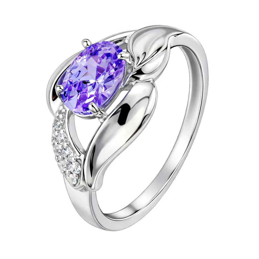 Кольцо с фианитами из серебра 925 пробы