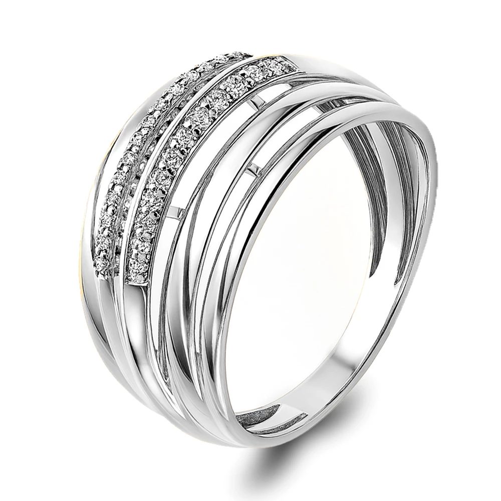 Кольцо с фианитами из серебра 925 пробы Кольцо с фианитами из серебра 925 пробы