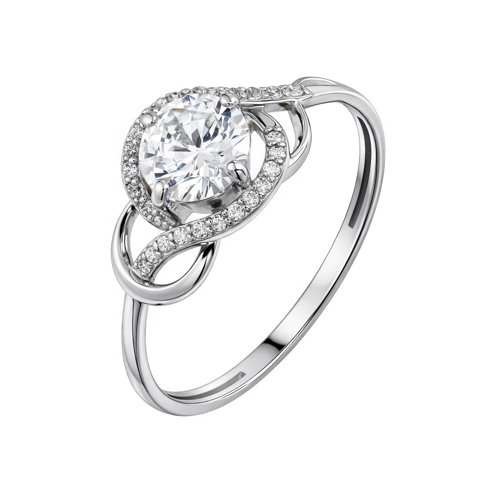 Кольцо с фианитами из серебра 925 пробы