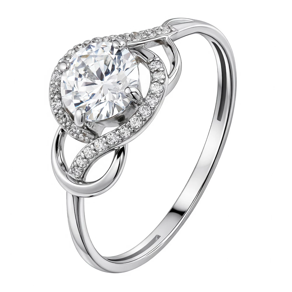 Кольцо с фианитами из серебра 925 пробы