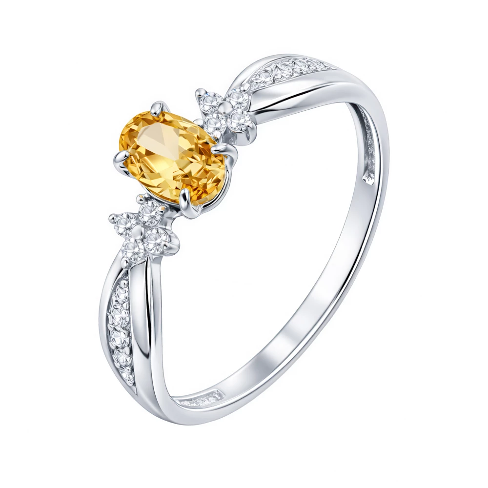 Кольцо с фианитами из серебра 925 пробы