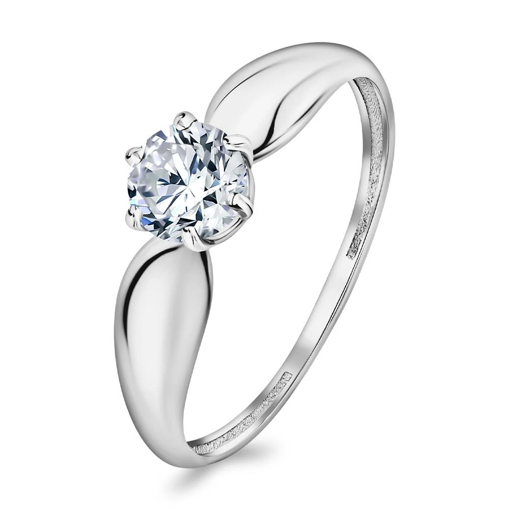 Кольцо с фианитом из серебра 925 пробы