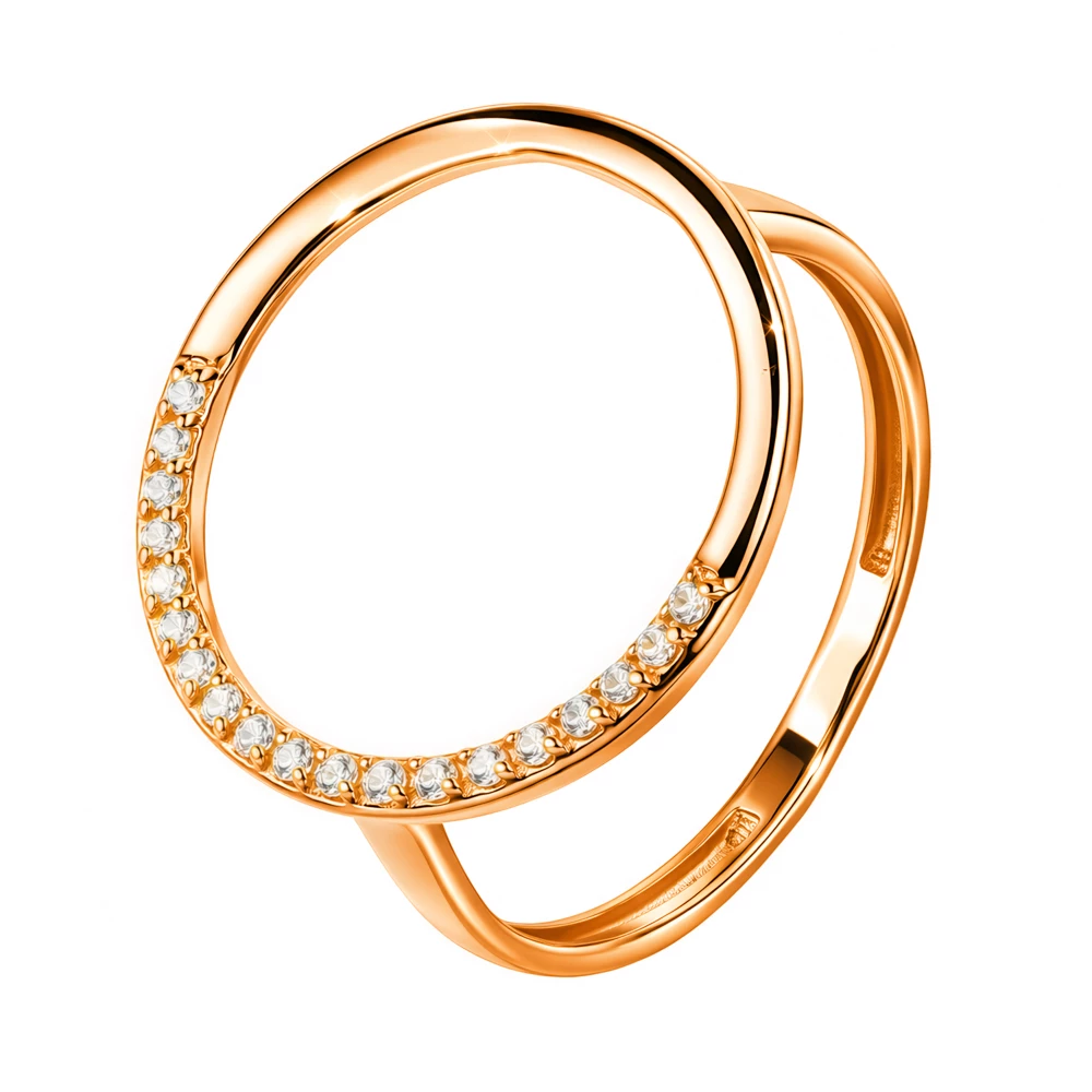 Кольцо с фианитами из серебра 925 пробы