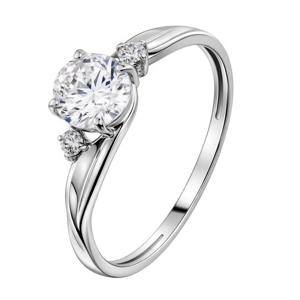 Кольцо с фианитами из серебра 925 пробы