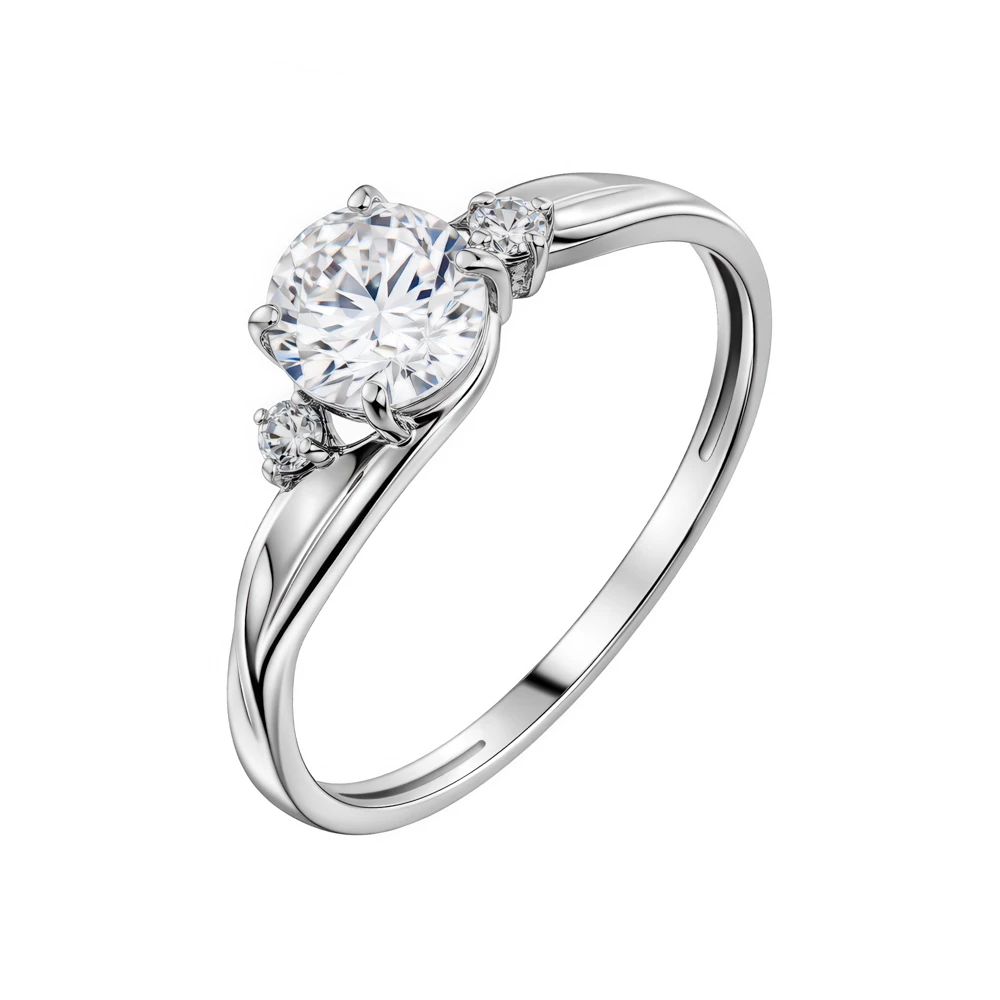 Кольцо с фианитами из серебра 925 пробы