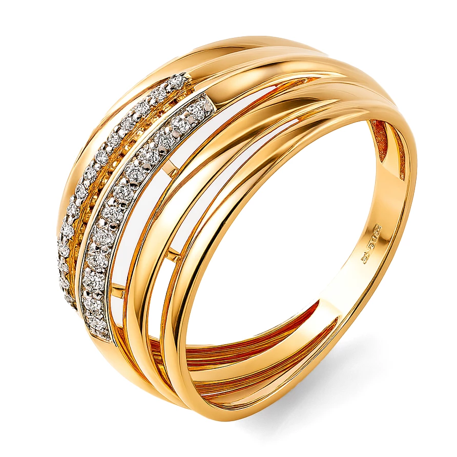 Кольцо с фианитами из серебра 925 пробы