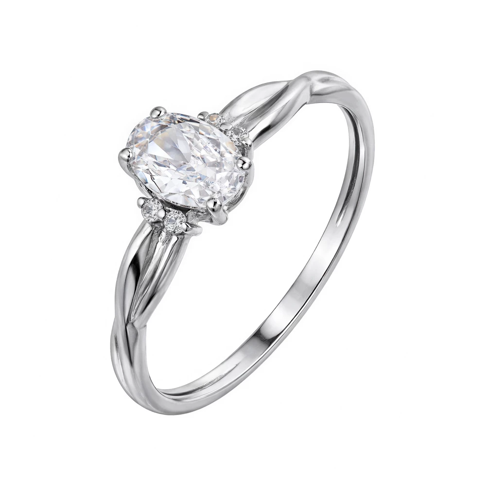 Кольцо с фианитами из серебра 925 пробы