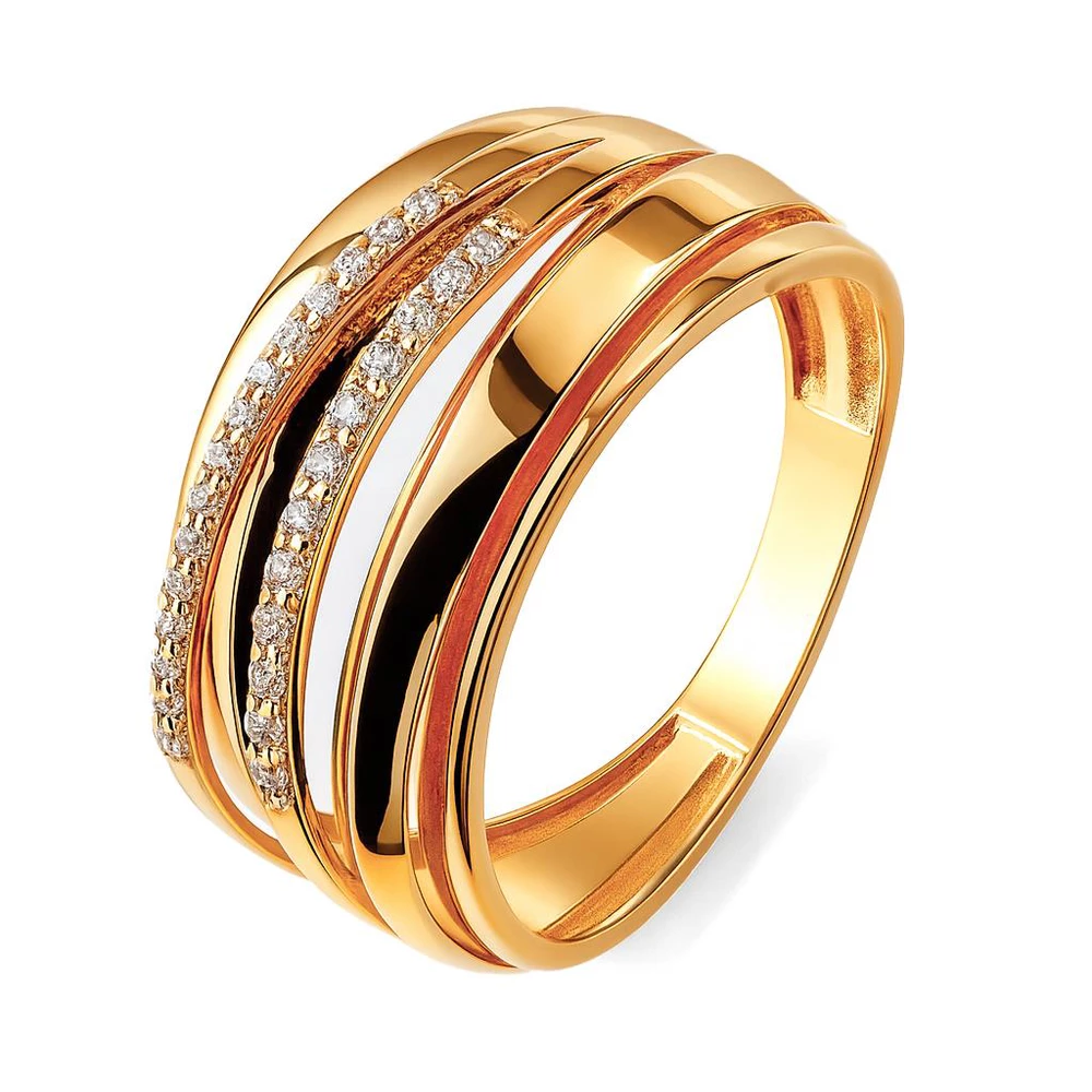 Кольцо с фианитами из серебра 925 пробы