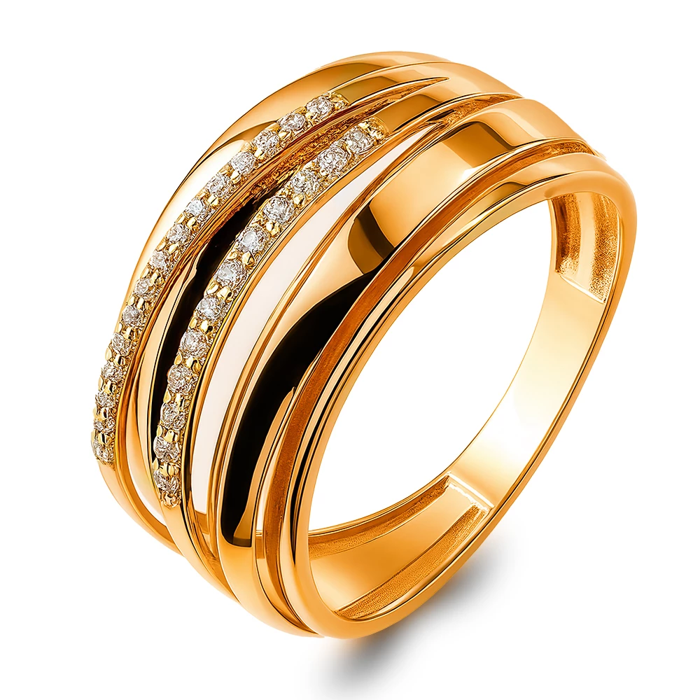 Кольцо с фианитами из серебра 925 пробы