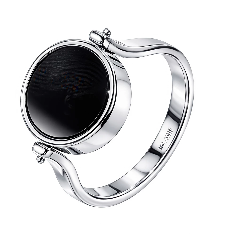 Кольцо с агатом и перламутром из серебра 925 пробы