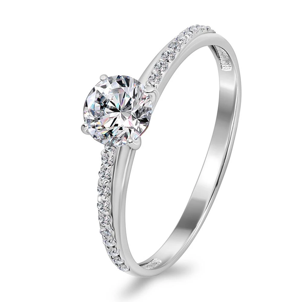 Кольцо с фианитами из серебра 925 пробы