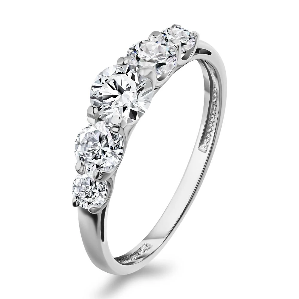 Кольцо с фианитами из серебра 925 пробы