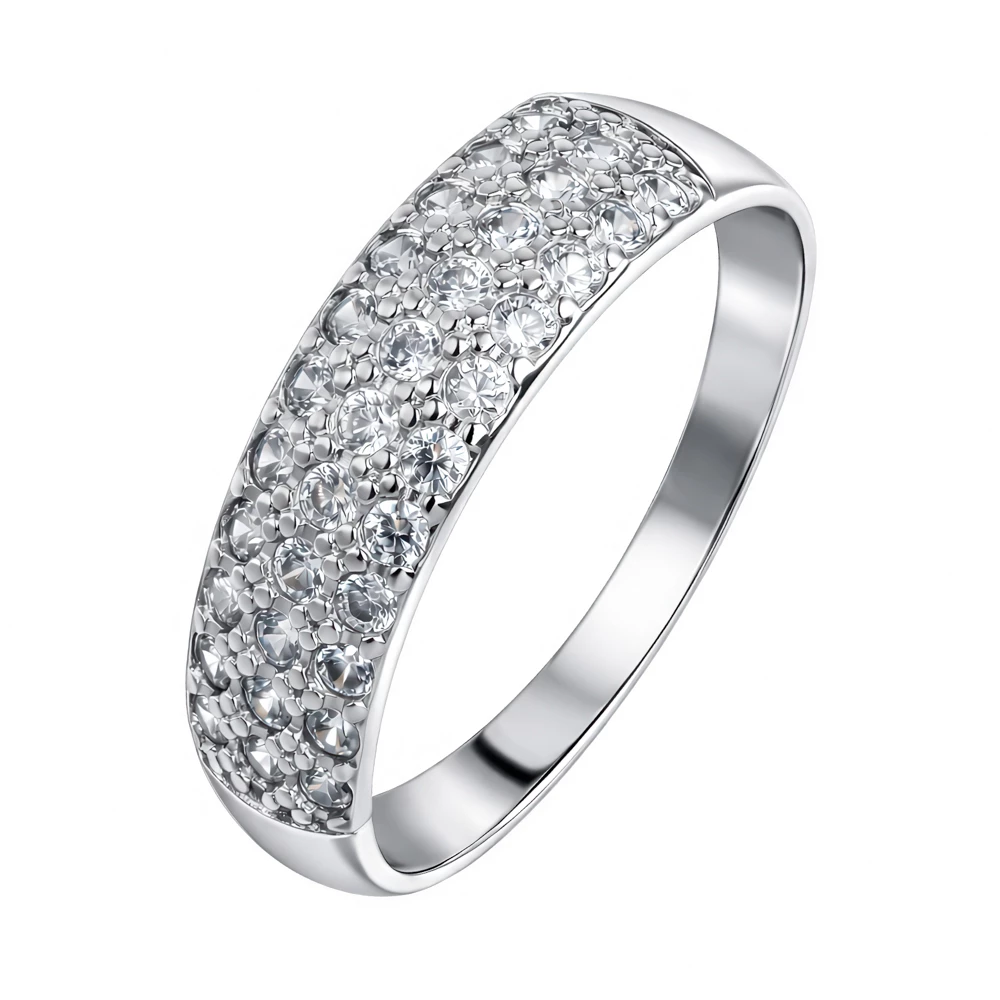 Кольцо с фианитами из серебра 925 пробы