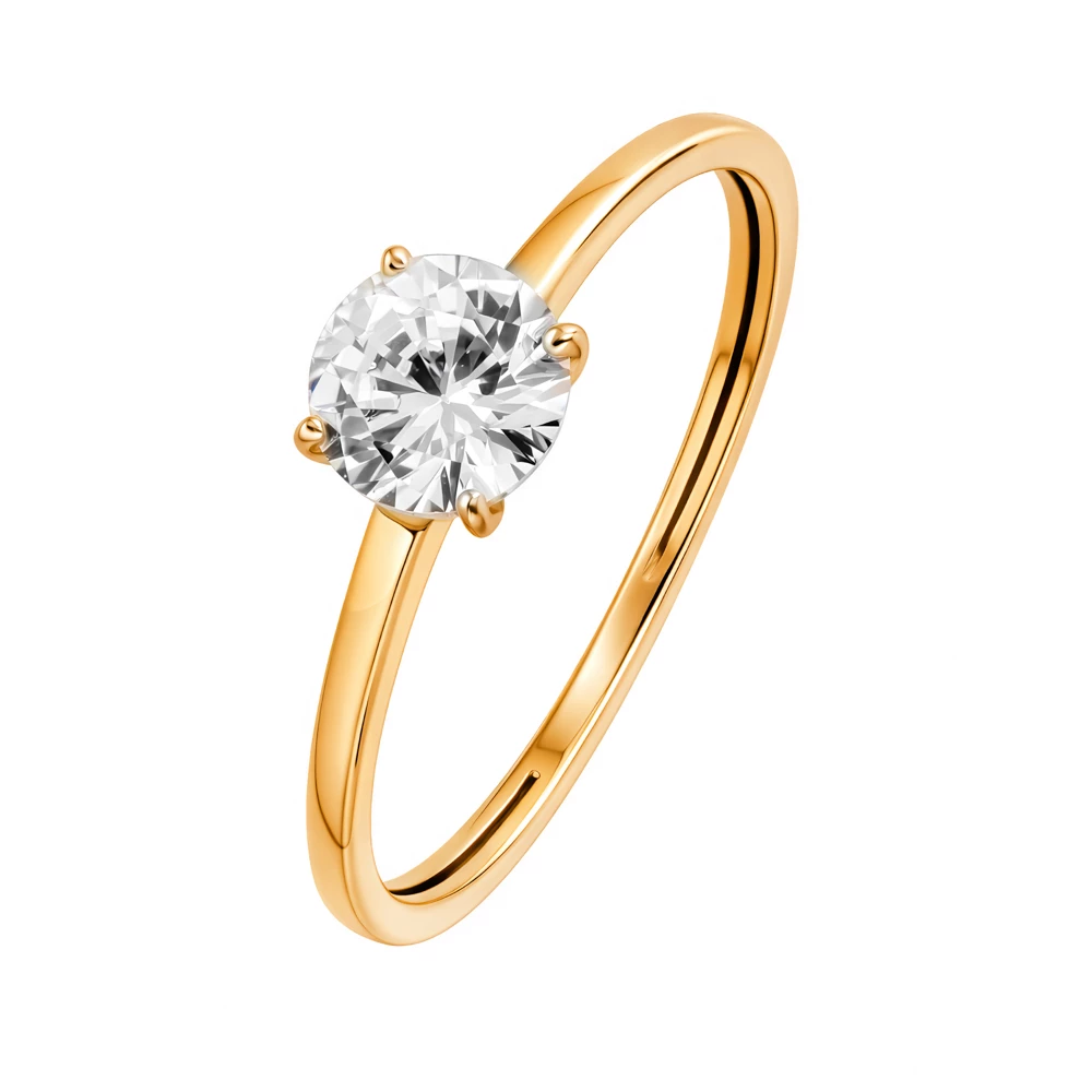 Кольцо с фианитом из серебра 925 пробы