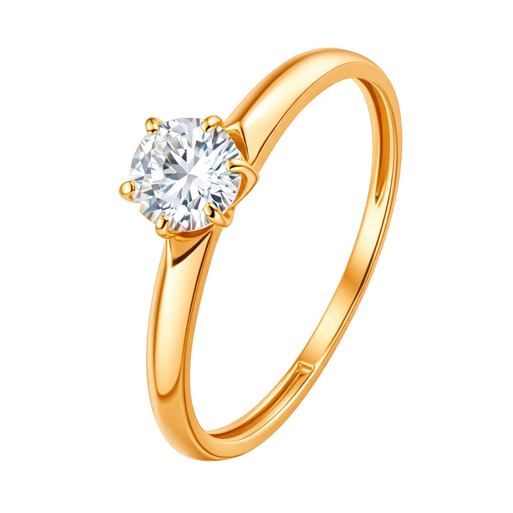 Кольцо с фианитом из серебра 925 пробы