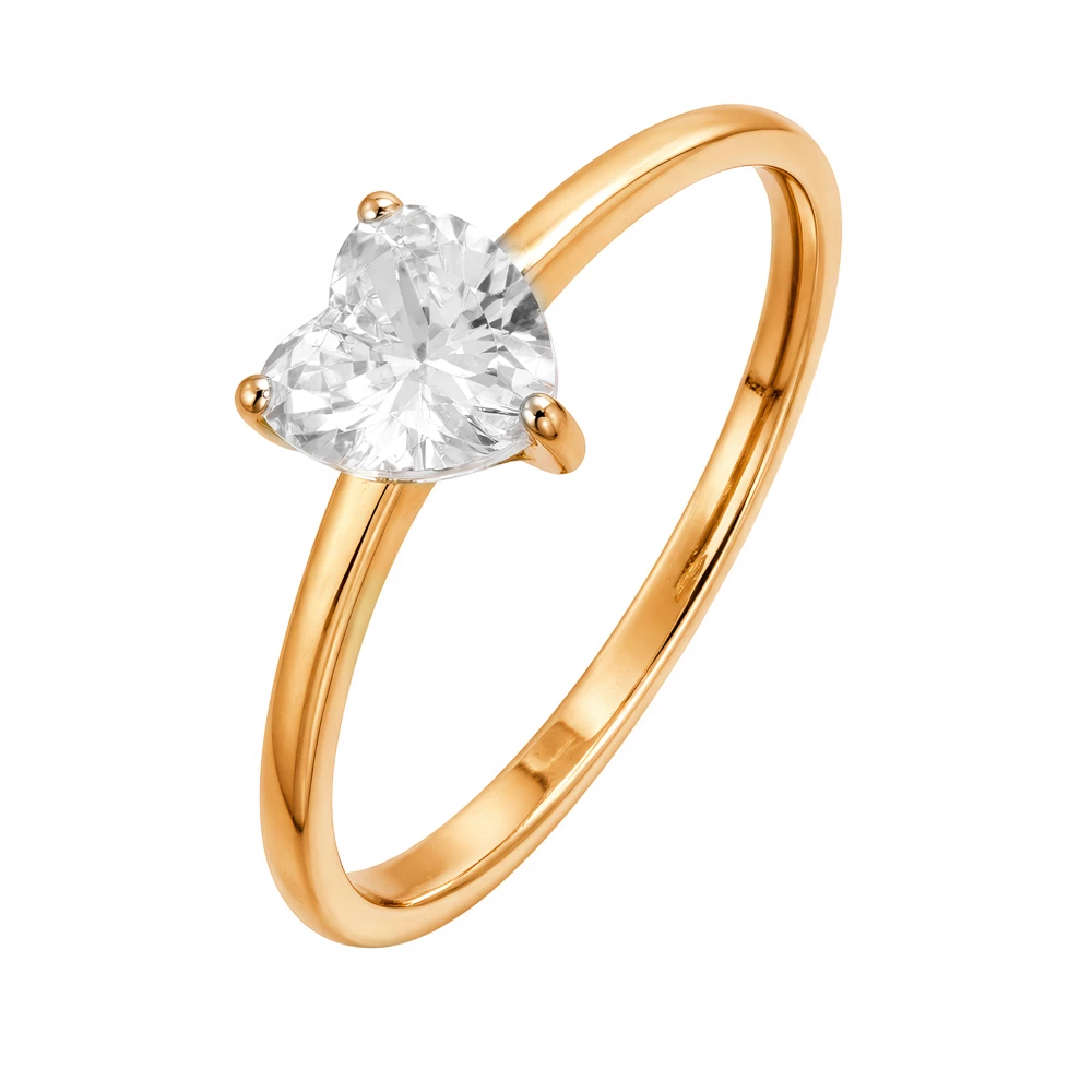 Кольцо с фианитом из серебра 925 пробы