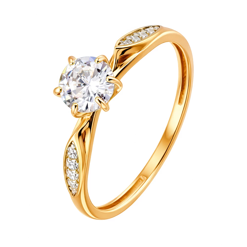 Кольцо с фианитами из серебра 925 пробы