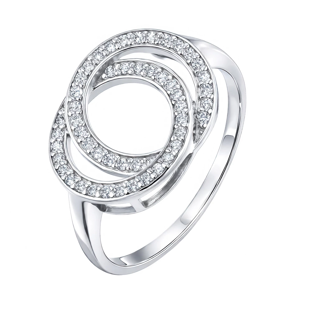 Кольцо с фианитами из серебра 925 пробы