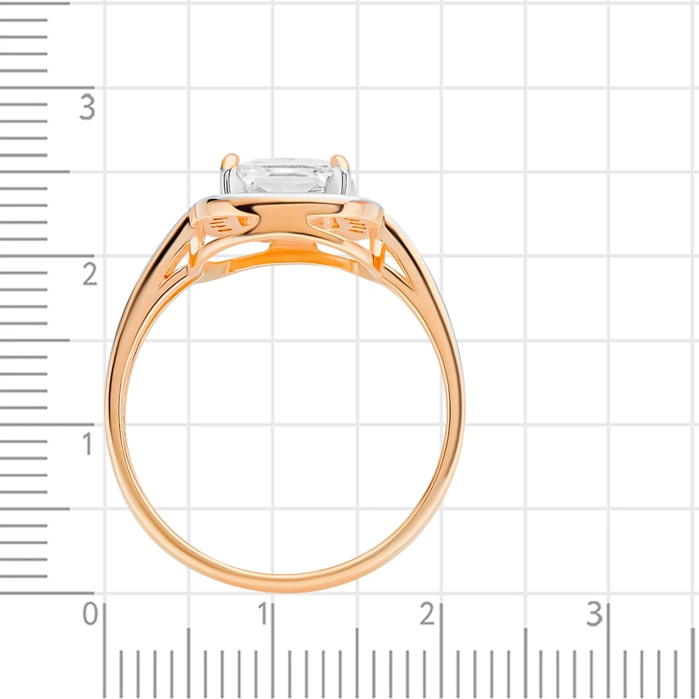 Кольцо с фианитами из серебра 925 пробы