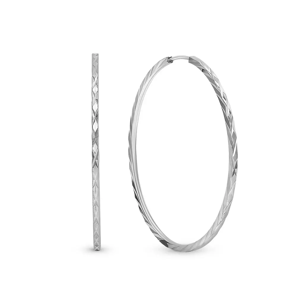 Серьги конго из серебра 925 пробы