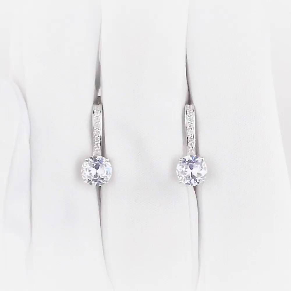 Серьги с фианитами из серебра 925 пробы 1