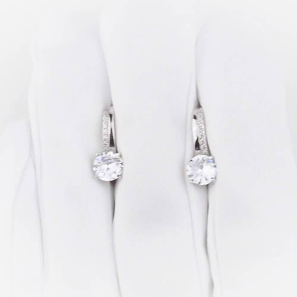 Серьги с фианитами из серебра 925 пробы 1