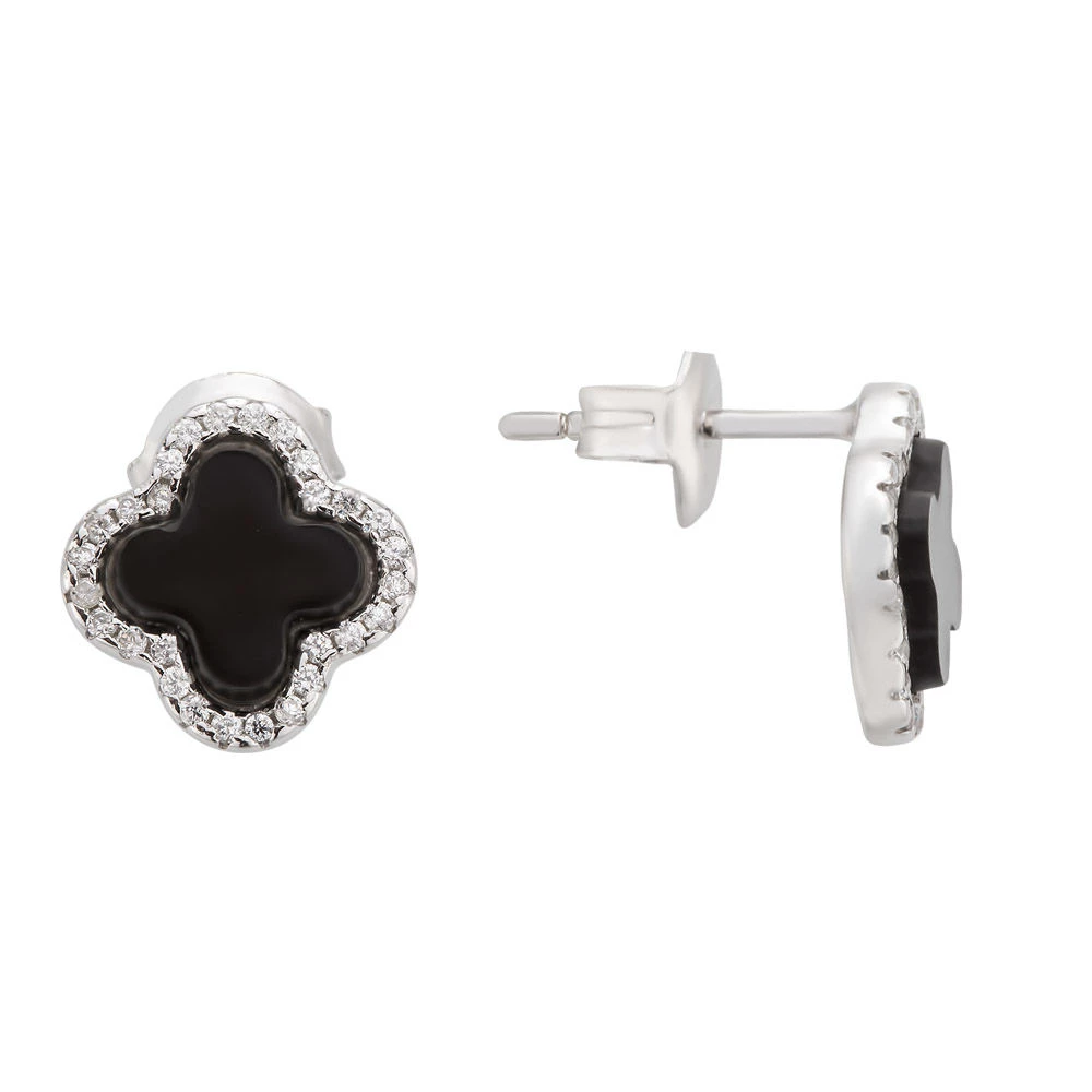Серьги с акрилом из серебра 925 пробы 1
