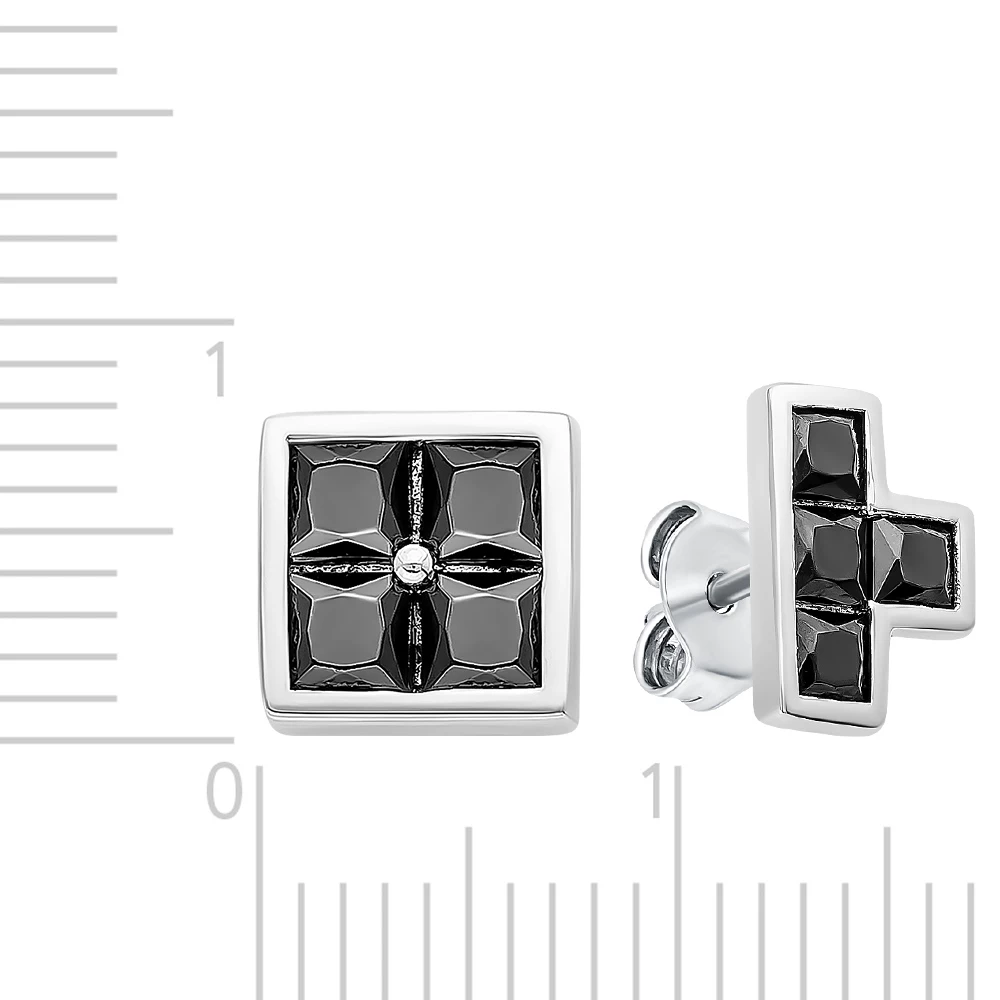 Серьги с фианитами из серебра 925 пробы 2