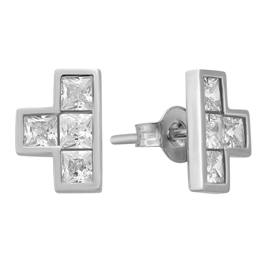 Серьги с фианитами из серебра 925 пробы 1