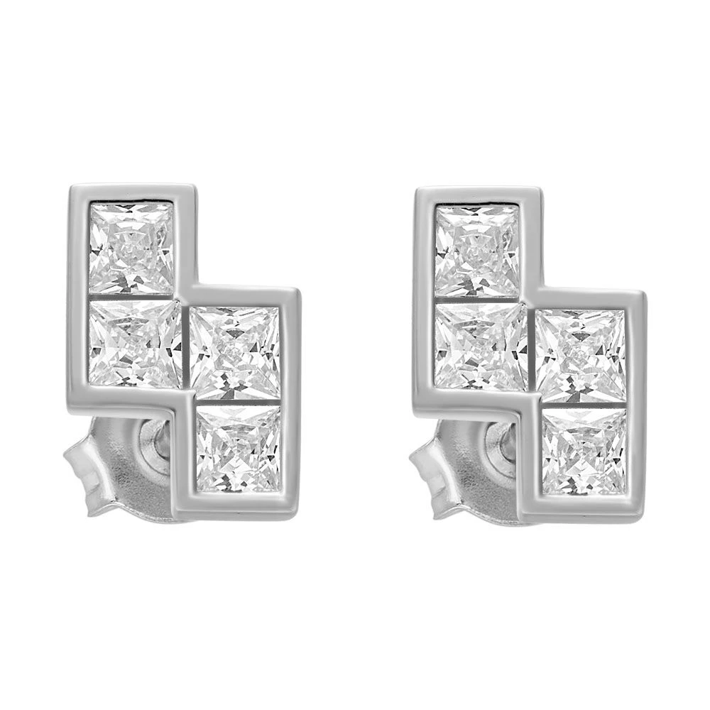 Серьги с фианитами из серебра 925 пробы 1